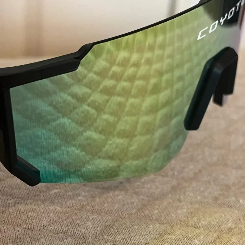Coyote Cobra Polarized Shield Sunglasses Green Mirror Lens Sport Cycling Hiking